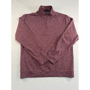 Vineyard Vines 1/4 Zip Pullover Mens Size M Burgundy Herringbone Shep Shirt